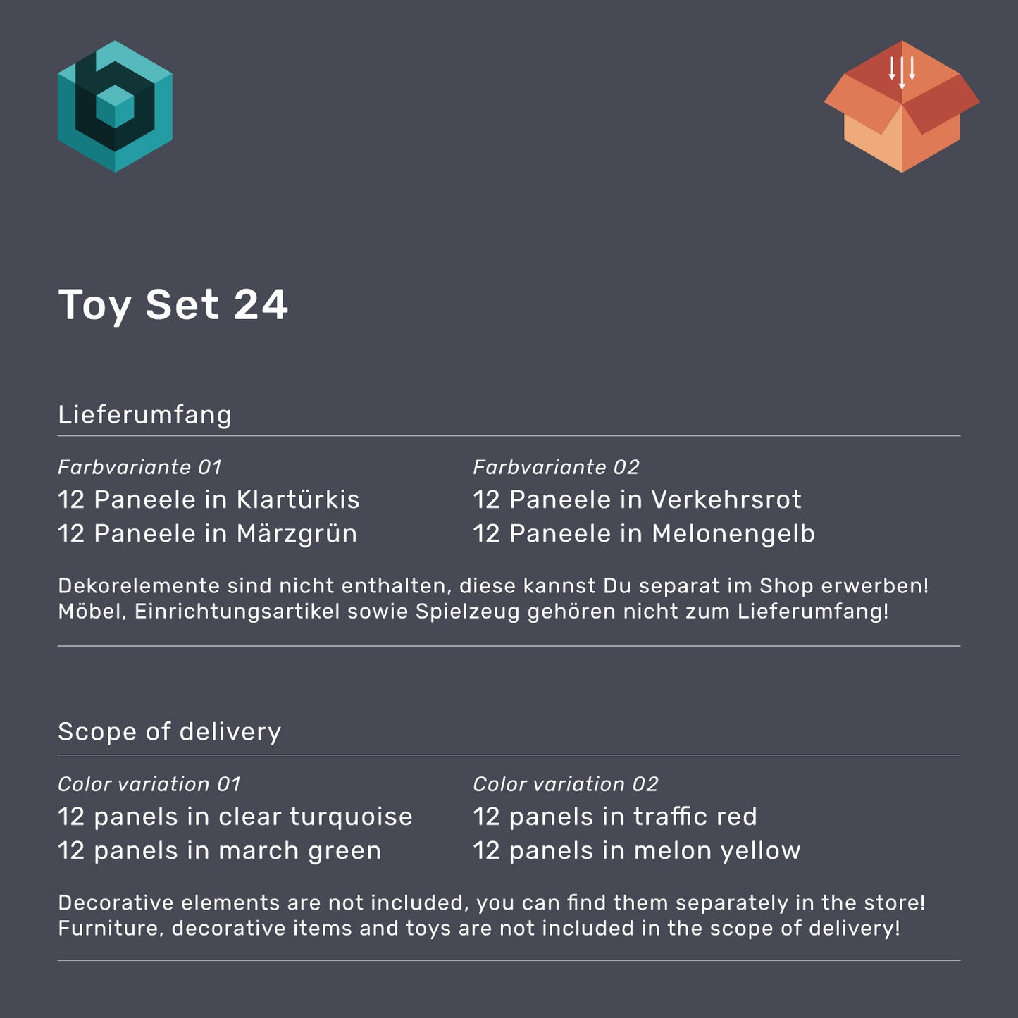 S20 Basic, set of 24, "Toy Set"
