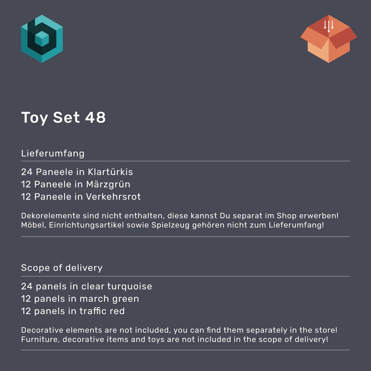 S20 Basic, set of 48, "Toy Set"